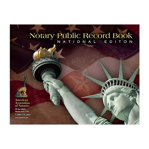 Idaho Notary Public Record Book (Journal) - Statue of Liberty Brown Cover